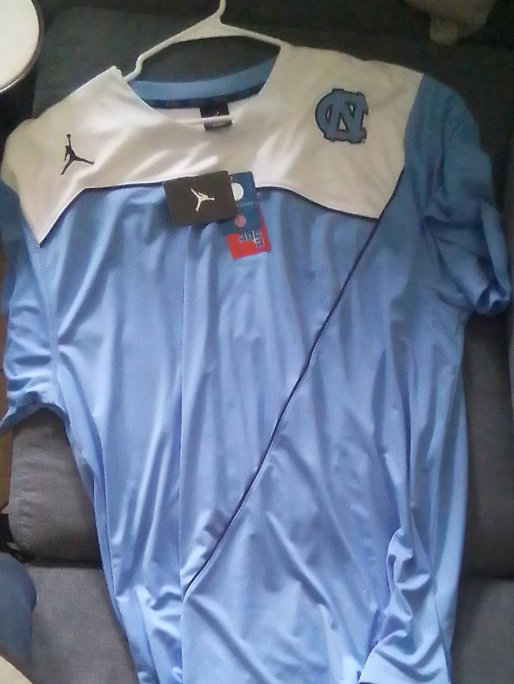 Jordan UNC Light Blue and White Athletic Jersey